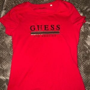 Red guess t shirt